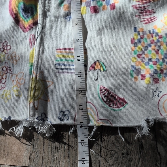 AMERICAN EAGLE Denim Mini Skirt Pride Rainbow Accents High Waist Size 10 NWT - Picture 12 of 12